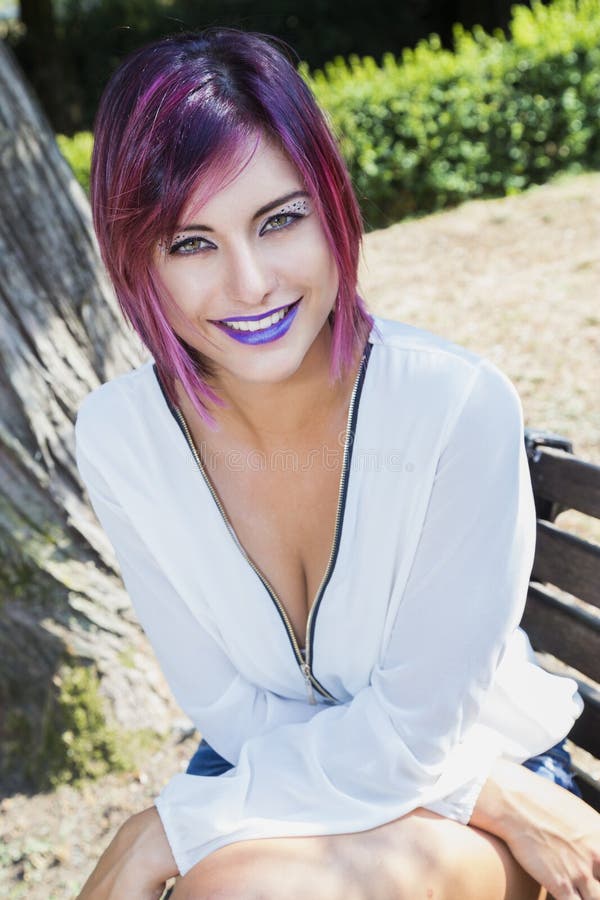 Purple Lips stock image. Image of facial, pretty, creative - 57082347