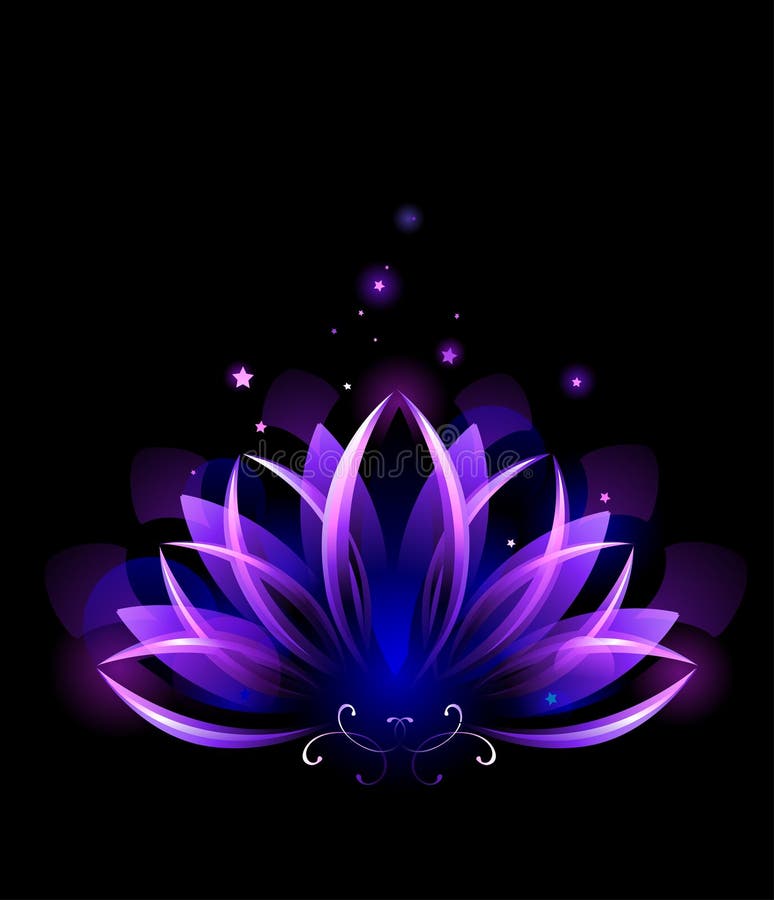 Purple lotus stock vector. Illustration of composition - 36556694