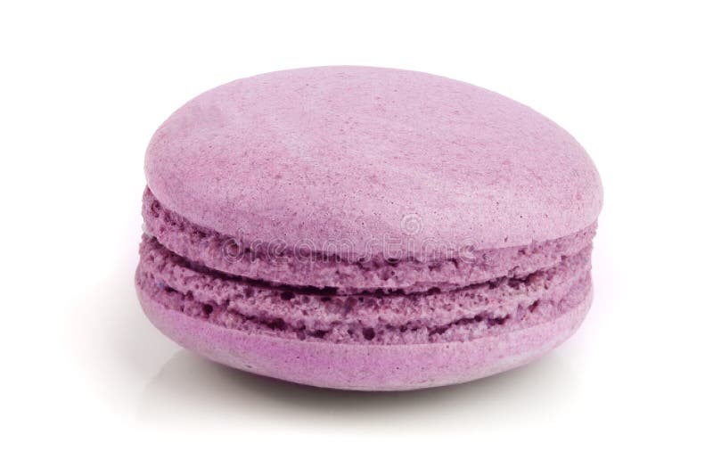 Purple Macaron Isolated on White Background without a Shadow Closeup ...