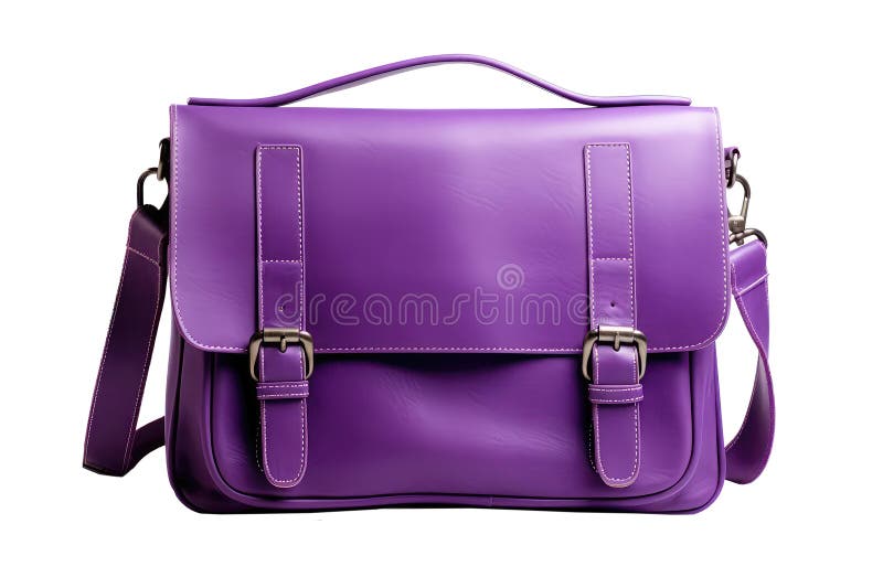 Purple Messenger Bag on White Background Stock Illustration