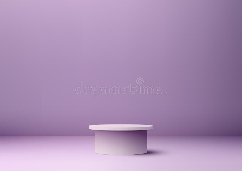Purple Minimal Interior Concept. 3D Table Podium Mockup Showcase in Modern Illustrator Vector royalty free illustration