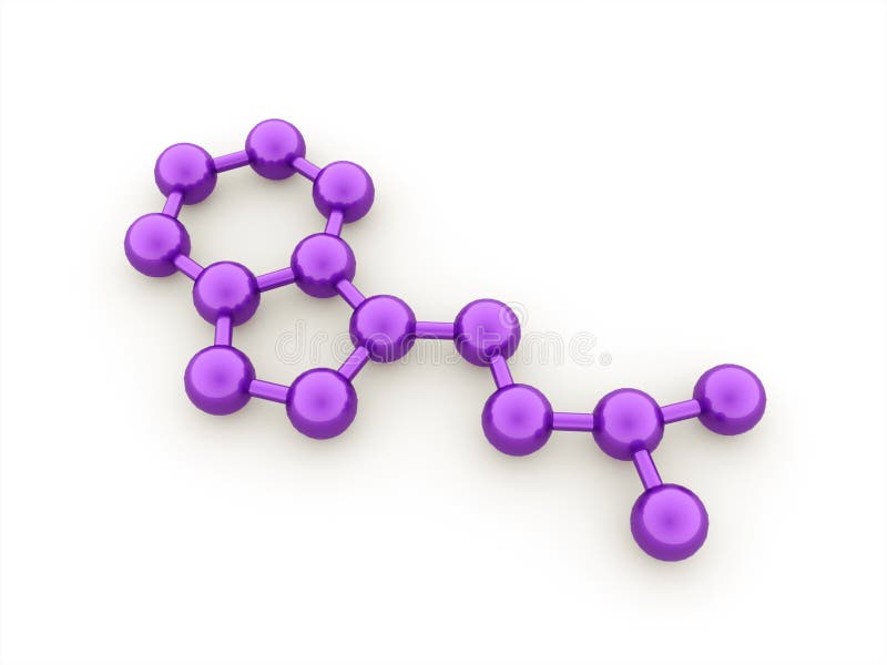 Purple Molecule Concept Rendered on White Stock Illustration