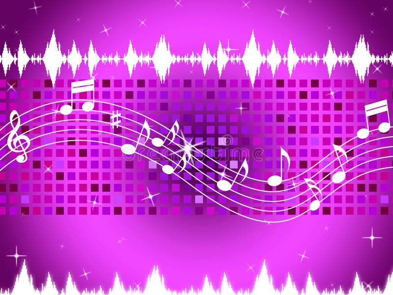 Purple Music Background Means Sparkling Sqaures and Party Stock  Illustration - Illustration of sparkles, musical: 42079459