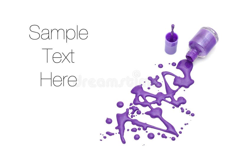 Purple nail polish splashes royalty free stock image
