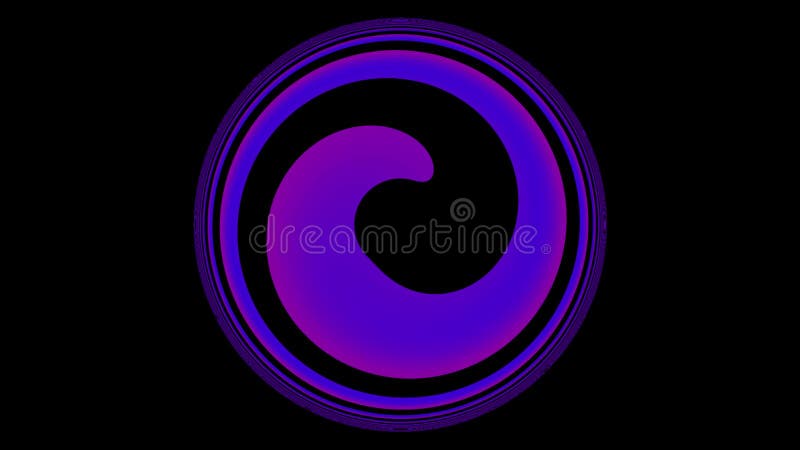Purple neon loading animation with circular spiral elements royalty free illustration