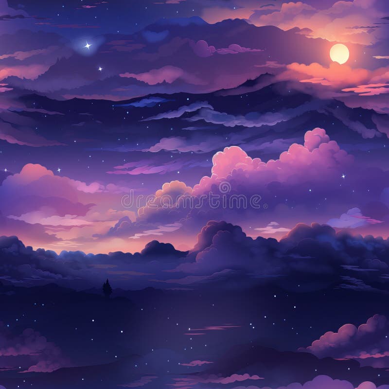 Night Sky Anime Wallpaper Stock Photo, Picture and Royalty Free Image.  Image 206808578.