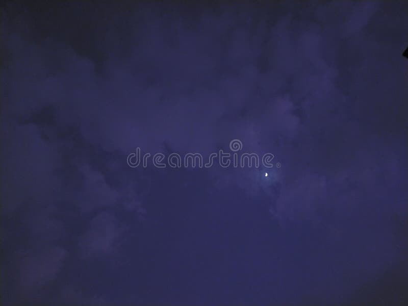 Purple Night Sky with a Star in the Cloud Stock Photo Image of beauty