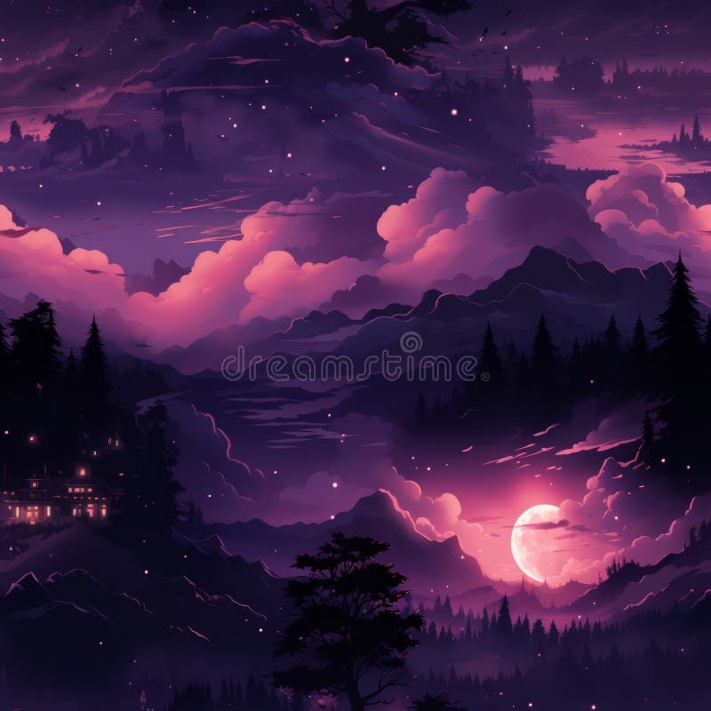 Night Sky Anime Wallpaper Stock Photo, Picture and Royalty Free Image.  Image 206808578.