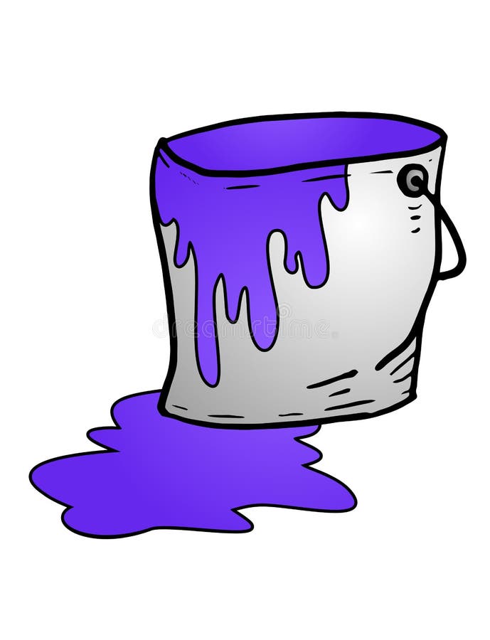 Bucket of purple paint stock vector. Illustration of steel - 71878417