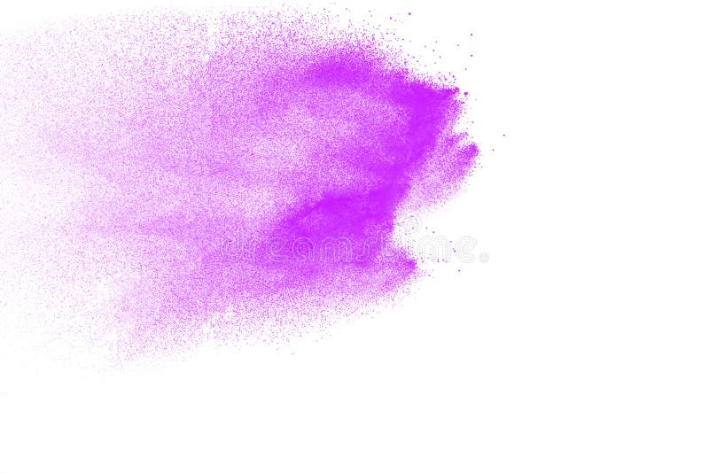 Purple Particles Explosion on White Background. Stock Photo - Image of ...