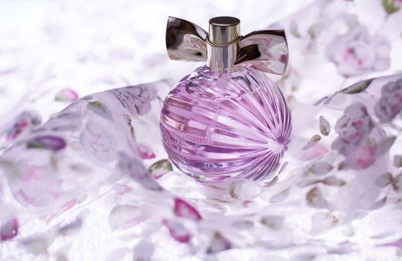 Purple Perfume on Light Background Stock Image Image of fragnance, elegant 112057407