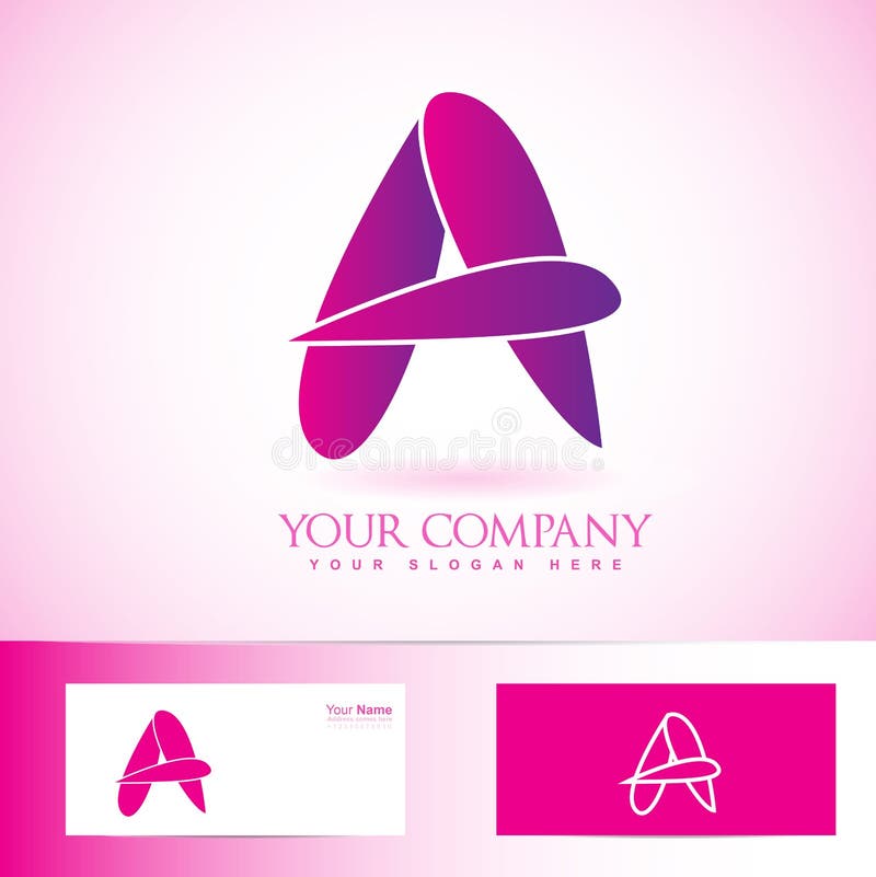 Purple Pink 3d Letter a Logo Stock Vector - Illustration of design