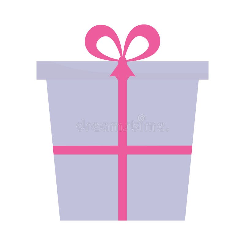 Purple Gift Box Present Ribbon Stock Illustration Illustration of