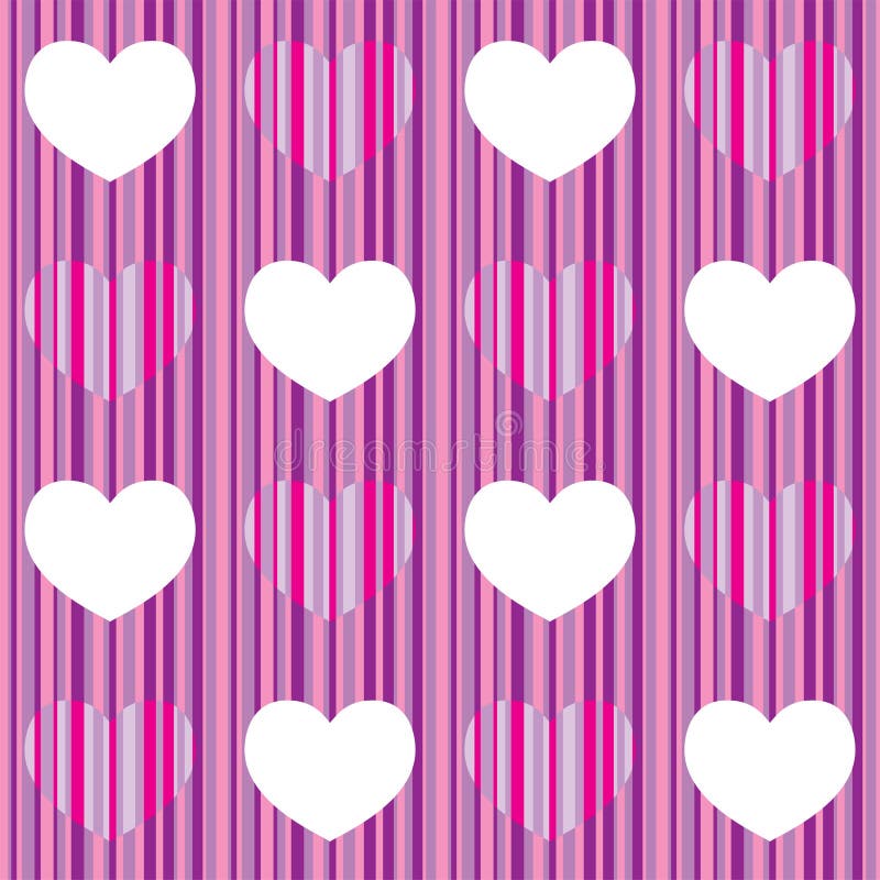 Purple pink heart seamless pattern