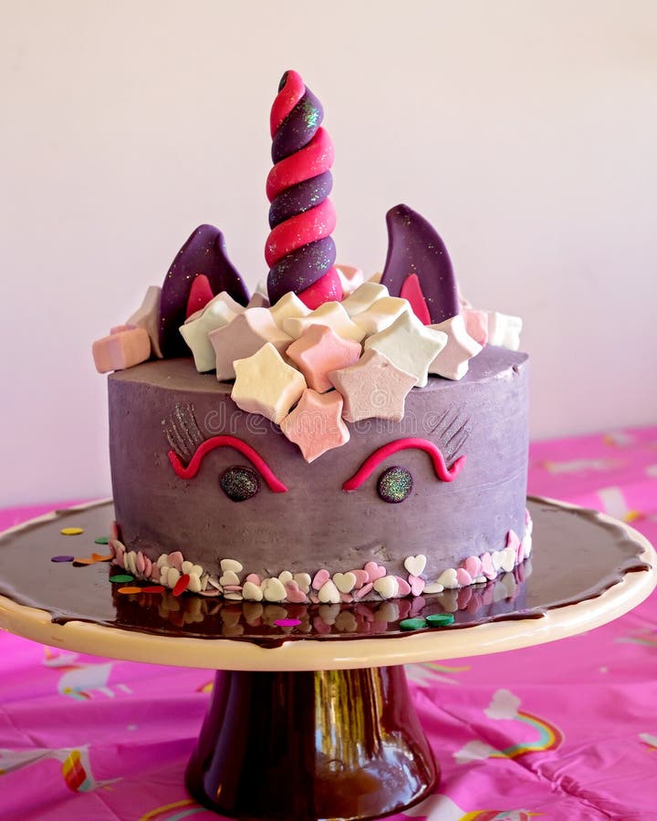 Purple Unicorn Unicorn Cake Square