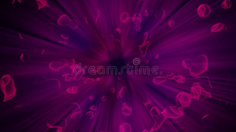 Purple psychedelic background, fractal pattern, animated Hypnotic bubbles, video loop stock illustration