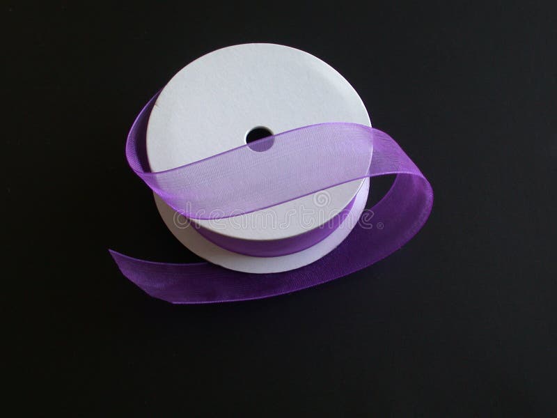 Purple Ribbon on a Black Background I