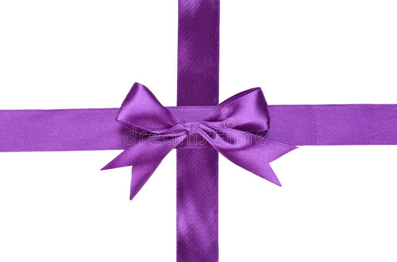 Purple ribbon with bow stock photo. Image of purple, bright 33468054