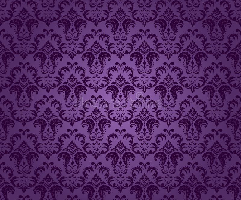 Purple Seamless Flower Damask Background Stock Illustration ...