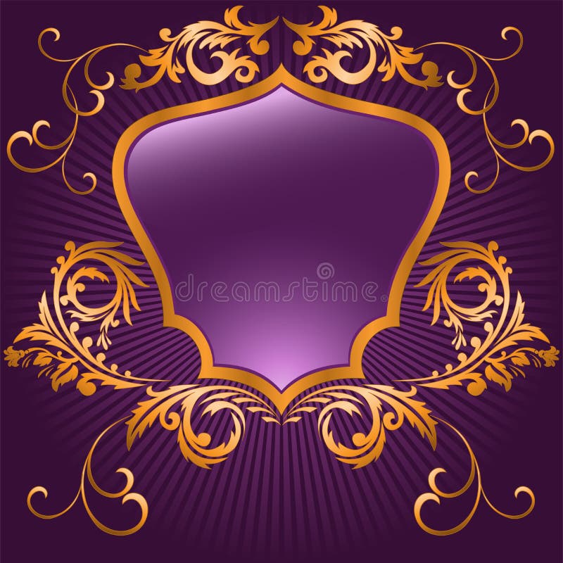 Purple shield emblem stock vector. Illustration of emblem 8223533