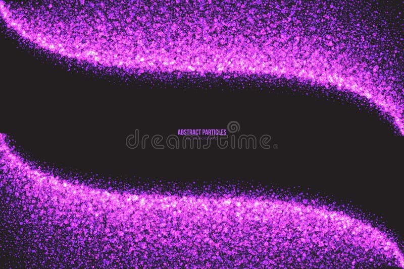 Purple Shimmer Glowing Round Particles Vector Background Stock Vector
