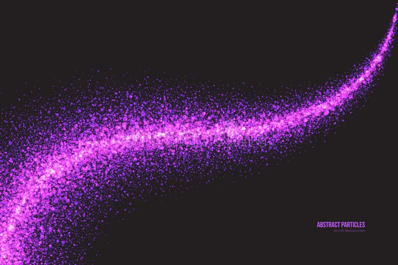 Purple Shimmer Glowing Round Particles Vector Background Stock Vector
