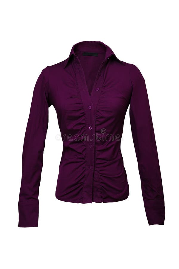 Purple Shirt Isolated On White Stock Image Image of female, isolated