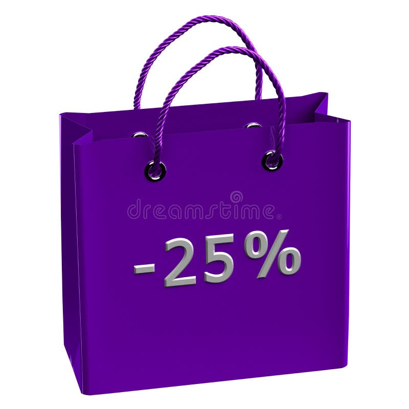 Purple shopping bag with word -25