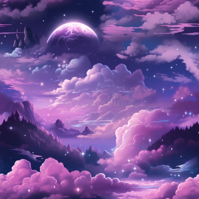 Night Sky Anime Wallpaper Stock Photo, Picture and Royalty Free Image.  Image 206808578.