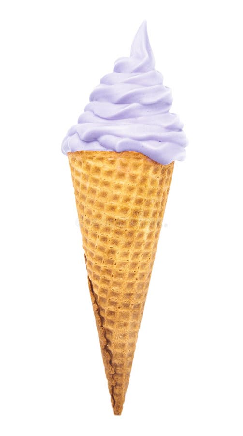 Purple Soft Serve in a Waflle Cone royalty free stock photos