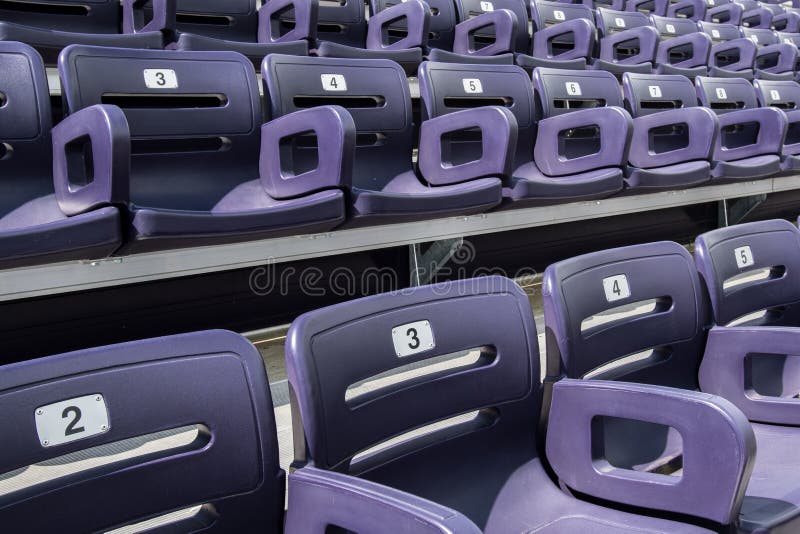 Purple Stadium Seats Close Up