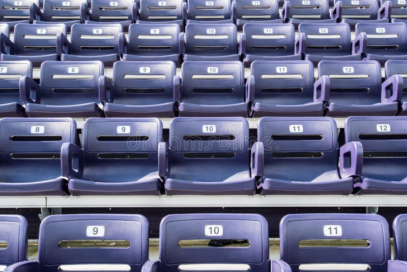 Purple Stadium Seats Straight on Stock Photo Image of football, rows