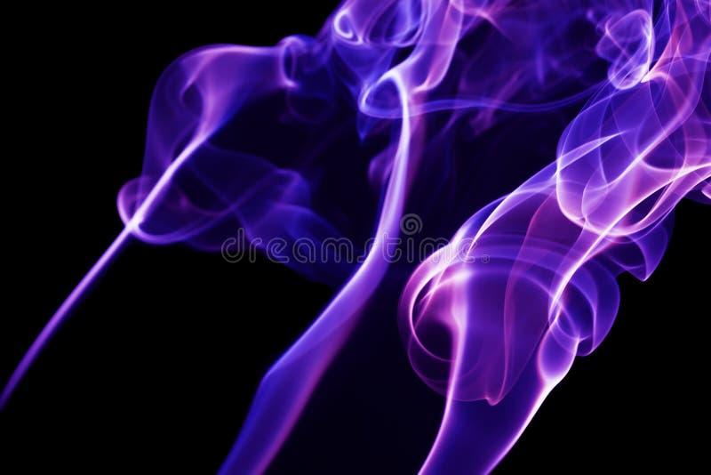 Blue and purple steam on a black background stock image in 2023