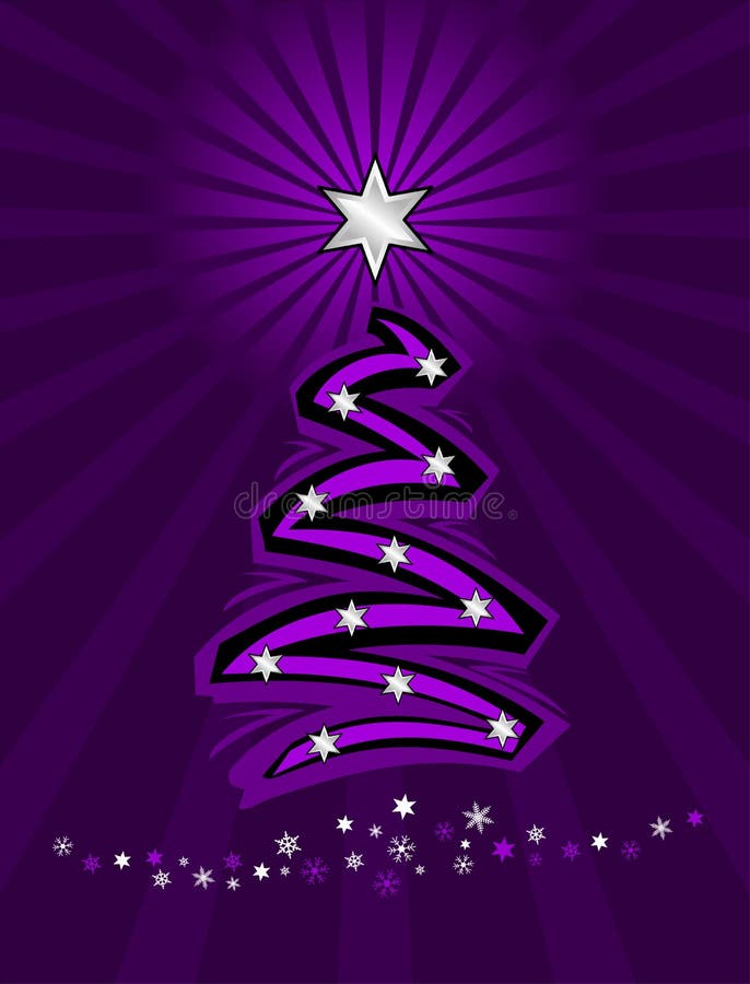 Purple stylized christmas tree vector illustration