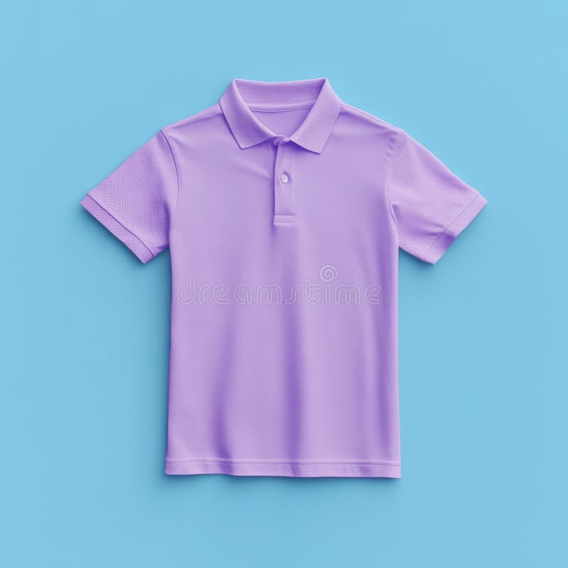 Purple Tee Shirt Mockup Template with Front and Back Views Stock