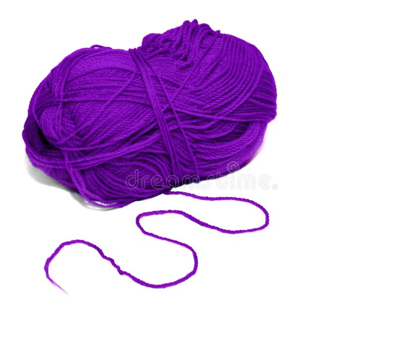 Violet Woolen A Thread With Spokes For Knitting Stock Photo - Image of ...