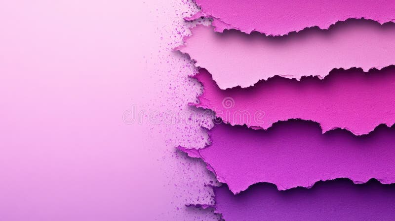 Torn Edges: Gradient of Purples. Purple-toned background with torn edges and a gradient effect. Suitable for backgrounds, abstract designs, or textural overlays in graphic design and AI generated