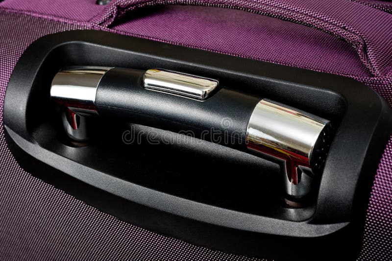 Purple Travel Suitcase with Metal Folding Handle and on Wheels Stock