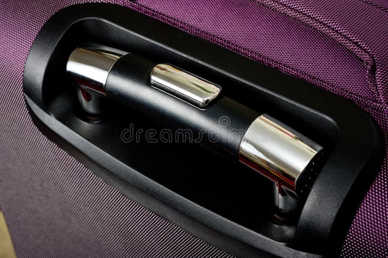 Purple Travel Suitcase with Metal Folding Handle and on Wheels Stock