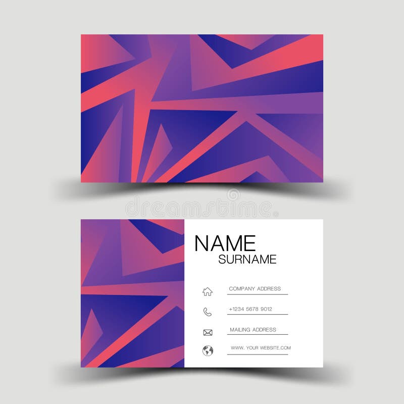 Purple and White Business Card Design on the Gray Background. with ...