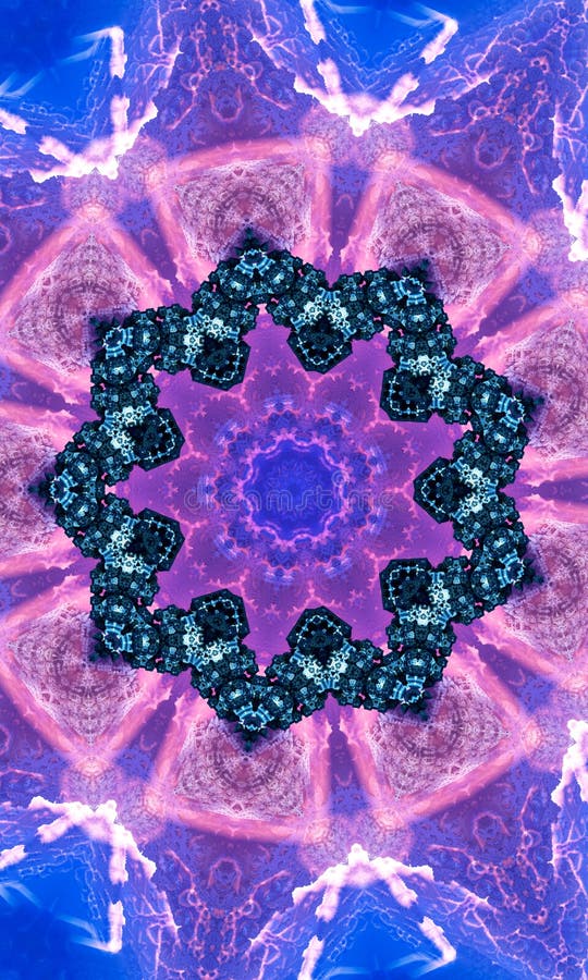 Purple White and Indigo Star Kaleidoscope Wallpaper Vertical image vector illustration