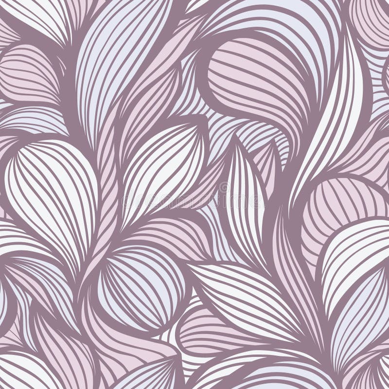 Purple White Line Art Wavy Lines Vector Seamless Pattern for Textile royalty free illustration