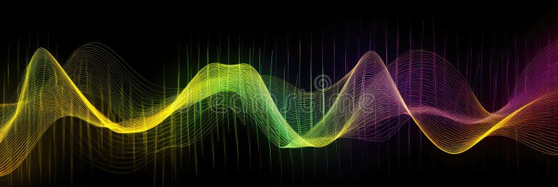 Purple Yellow Green a Digital Representation of Sound Waves in an Array ...