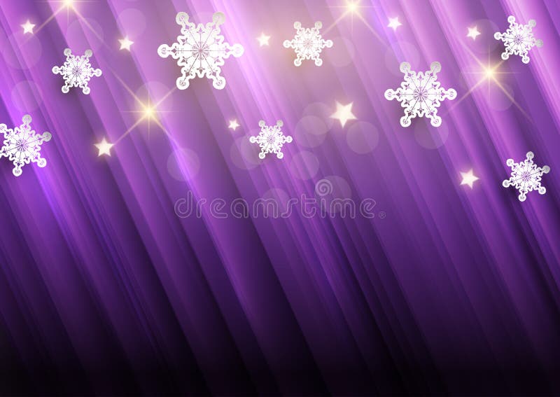 Purpurfärgad julbakgrund med snöflingor och stjärnor royaltyfri illustrationer Purpurfärgad julbakgrund med snöflingor och stjärnor royaltyfri illustrationer