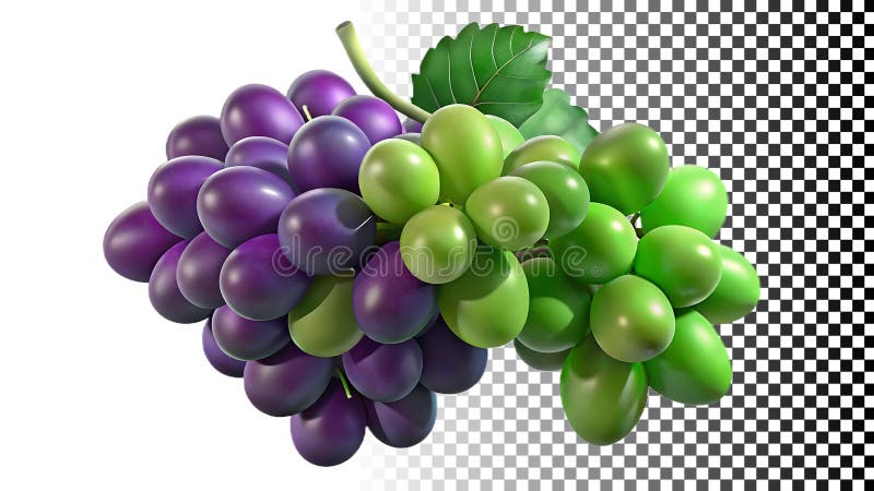 Purpurowe winogrona świeże owoce dla zdrowego jedzenia i tematów wina png przezroczysty obraz generatywny AI ilustracja wektor