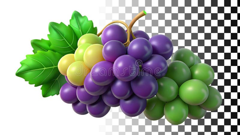 Purpurowe winogrona świeże owoce dla zdrowej żywności i wina projekty png przezroczysty obraz generatywny AI ilustracja wektor