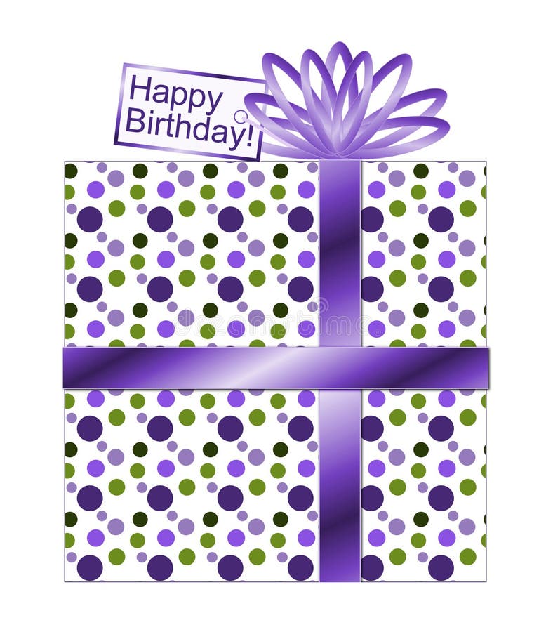 Purpurrote und grüne Polka Dot Gift stock abbildung