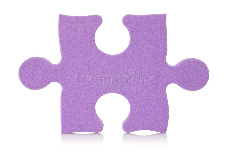 Purple puzzle piece over a white background. Purple puzzle piece over a white background