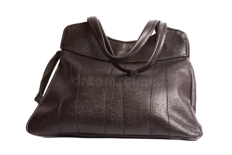 Black crocodile leather purse isolated