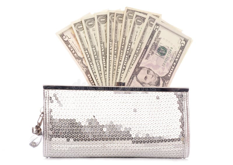 Purse with American Dollars Stock Photo Image of currency, isolated
